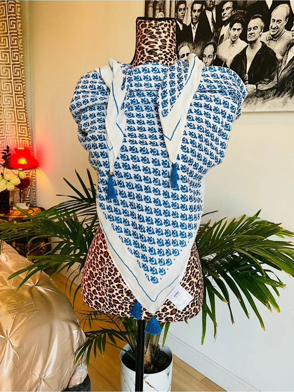 Blue and White Scarf